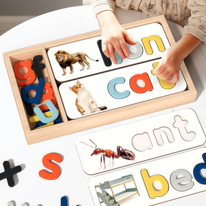 Juego de Rompecabezas de Palabras en Caja para Jardín de Infancia, Juego de <span class=keywords><strong>Mesa</strong></span> Educativo de Aprendizaje Temprano para <span class=keywords><strong>Niños</strong></span>, Piezas Grandes Interactivas para <span class=keywords><strong>Niños</strong></span> - Product Image 2