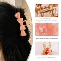 Pince à cheveux élégante en métal avec nœud en alliage, incrustation de luxe, accessoire capillaire vintage pour femmes, pour le coiffage quotidien et les soirées