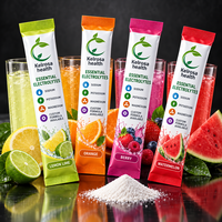 Poudre d'électrolytes en sachets, complément de santé, sans sucre, végétalien, saveur pastèque, hydratation rapide
