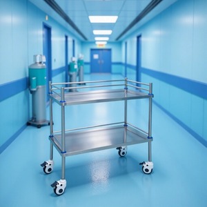 All Stainless Steel Medical Record Trolley YC-K13 With <b>Drawer</b> Noise-Free Caster Hospital Use - Product Image 4