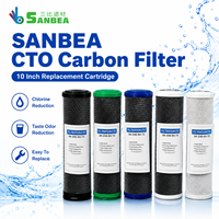 Cartouche de filtre à charbon actif CTO de cinq microns, filtre de remplacement pour purificateur d'eau de dix pouces, pour systèmes de filtration domestiques