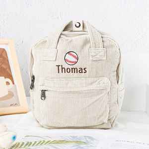 2025 nouveau <span class=keywords><strong>sac</strong></span> <span class=keywords><strong>à</strong></span> <span class=keywords><strong>dos</strong></span> en velours côtelé personnalisé pour enfants d'âge préscolaire, unisexe, <span class=keywords><strong>personnalisable</strong></span> avec nom <span class=keywords><strong>sac</strong></span> d'école pour enfants - Product Image 4