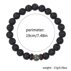 Nouveau bracelet en pierre volcanique pour homme, bracelets à perles, personnalité, mode, simple, tendance, <span class=keywords><strong>bijoux</strong></span> naturels, cadeau pour la fête <span class=keywords><strong>des</strong></span> pères, vente en gros - Product Image 3