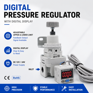 Regolatore di Pressione di Precisione SMC Serie IR, Regolatore Pneumatico con Display Digitale e Regolatore di Vuoto Serie IRV - Product Image 4