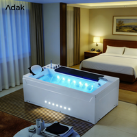 Baignoire autoportante rectangulaire Adak pour massage, baignoire acrylique portable d'intérieur avec drain, écologique, garantie 5 ans, facile à installer