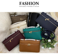 Sac à déjeuner en cuir véritable avec boucle dorée et fermeture éclair, sacs pour femmes, sac à bandoulière, sac fourre-tout, sac à main