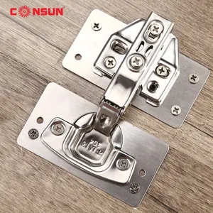 AL672-W Easy Installation Stainless Steel Repair Wooden Kitchen Cabinet Door Furniture Hinge Repair Plate