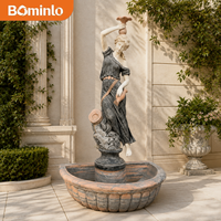 Fontaine murale d'eau de jardin extérieure de style antique européen, cascade à plusieurs niveaux sculptée à la main sur mesure