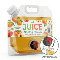 Pochette souple personnalisée avec bec verseur et valve, qualité alimentaire, pour emballage de liquides (vin, jus, cocktail, sirop)