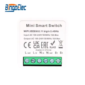 Bingoelec wifi không dây điều khiển từ xa phổ Relay mô-đun ánh sáng điện thông minh mini chuyển đổi