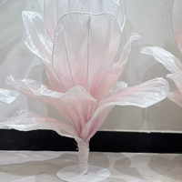 T-BF021 Kreative Maßgefertigte Riesige Schwarze Plissierte Stoff-Organza Material Tisch-Kunstblumen für Hochzeit Heimdekoration
