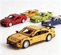 Puzzle 3D en bois Voiture de course à assembler soi-même Véhicule sportif Speed Pioneer avec impression SPORT Kit de construction de modèle STEM fait main