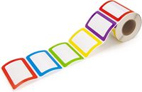 Feuille d'autocollants d'étiquette d'étiquette de nom simple adhésive pour l'autocollant d'identification vierge inscriptible de bordure colorée de bureau d'école