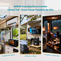 Convertisseur de puissance d'onduleur Pretiosus pour camping-car, voiture, 4000 watts, 4 kW, onde sinusoïdale pure, convertisseur de puissance d'onduleur DC12v vers AC220v pour voiture