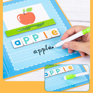 Jouets éducatifs en bois pour la maternelle, cartes Montessori assorties, <span class=keywords><strong>jeu</strong></span> de mots magnétiques <span class=keywords><strong>Alphabet</strong></span> lettre - Product Image 2