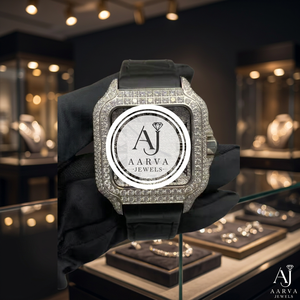 Montre mécanique à cadran carré, boîtier en acier inoxydable, cadran en verre minéral, incrustation de diamants, bracelet en cuir, bijoux de luxe à la mode - Product Image 1