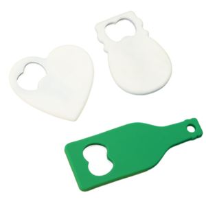 Abrebotellas de sublimación personalizado con forma de corazón para regalo de promoción, Abrebotellas con logotipo grabado con láser impreso - Product Image 2