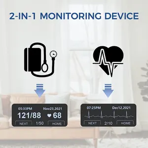 Checkme BP2 Bluetooth Esfigmomanômetro Eletrônico Digital Monitor de Pressão Arterial com Ecg Pressão Arterial