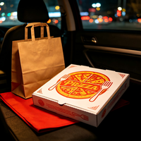 Kotak Kemasan Pizza Kaku Ramah Lingkungan Biodegradable Ukuran Kustom OEM, Cetak Warna Penuh CMYK, Sekali Pakai, Bergelombang, Magnetik