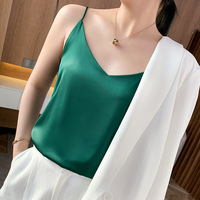 Camisole vintage en satin pour femme, col en V, sans soie, sous-vêtement d'été, Pure Desire