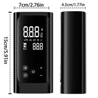 Compresseur d'air portable pour pneus, ABS, 3000 mAh, 150 PSI, manomètre numérique, arrêt automatique, gonflage rapide, lampe LED d'urgence