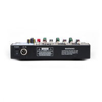 Console de mixage à interface USB à 4 canaux, contrôleur de son DJ Mini Mixer 48 V Alimentation fantôme pour DJ Karaoké PC Guitare F4 4 canaux