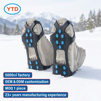 Crampons antidérapants en carbure de tungstène à 10 dents pour neige et glace -40°C ° Certifié CE/RoHS, unisexe, randonnée, pêche