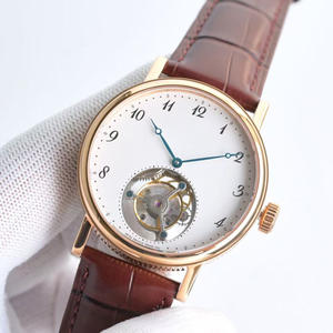 Montre mécanique automatique en acier inoxydable, design ajouré, bracelet en PU/cuir de vachette tendance, verre saphir, 40 mm, étanche - Product Image 2