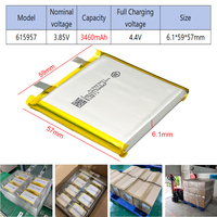 بطارية ليثيوم بوليمر HS 615957 بسعة 3460 مللي أمبير وجهد 3.85 فولت، خلية بطارية قابلة لإعادة الشحن بحجم مخصص لأجهزة الكمبيوتر المحمول، معتمدة من CE