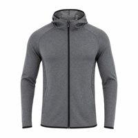 Veste technique robuste grise pour homme à capuche, coupe ajustée, zippée, pour l'entraînement et le sport, idéale pour la randonnée, OEM