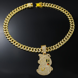 สร้อยคอจี้รูปผีการ์ตูนน่ารักสุดฮิตปี 2026 สไตล์ฮิปฮอปแฟชั่นสำหรับผู้ชาย ทำจากโลหะผสม ขายส่งเครื่องประดับ - Product Image 1