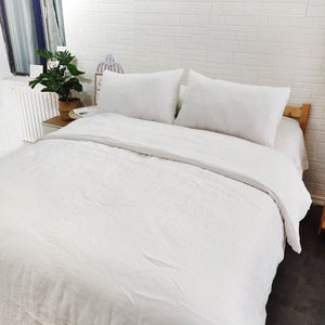<strong>White</strong> Linen for Promotion Online <strong>Fitted</strong> Bedding Set Duvet Cover Bed <strong>Sheets</strong> French Linen Bedding - Product Image 1