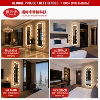 Miroir mural pleine longueur Fullkenlight à LED, forme ondulée personnalisée, cadre peint, miroir de dressing moderne pour chambre à coucher