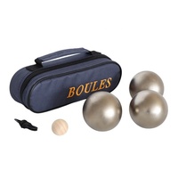 Ensemble de boules de pétanque en acier argenté-jaune ZQURE pour les sports et jeux de plein air