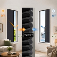 Tela de poliéster moderna con diseño de panal de abeja, 100% opaca y sin espacios, para persianas. |   Persianas Plisadas con Aislamiento Térmico para Ventanas de Dormitorios