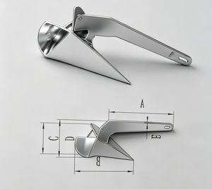 Ancre Delta Robuste en Acier Inoxydable, Conception Sans Queue pour <span class=keywords><strong>Navire</strong></span>, Acier Moulé <span class=keywords><strong>de</strong></span> Qualité Marine, Matériel Certifié CCS ABS - Product Image 6