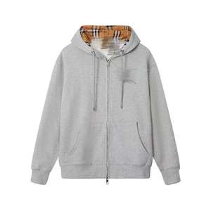 <span class=keywords><strong>Felpa</strong></span> con Cappuccio di Lusso da Uomo in 100% Cotone di Alta Qualità, con Zip, Logo Ricamato del Marchio, Unisex, a Righe - Product Image 6