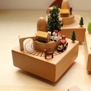 Boîte de carrousel en bois faite à <span class=keywords><strong>la</strong></span> main cheval rotatif mécanisme de <span class=keywords><strong>mélodie</strong></span> de noël ballerine joyeux anniversaire air enfants cadeau maison mariage - Product Image 5
