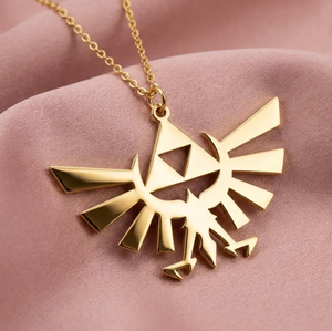 Collier pendentif délicat Triforce Hylian en acier inoxydable, bijoux The Legend of Zelda, plaqué or, breloque fantaisie Hyrule - Product Image 1