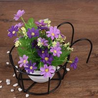 Semitree — rabotteuse murale pour pots de fleurs, supports de plantes en fer, clôture métallique, panier de balcon rond, 4 pièces