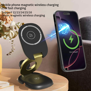Station de charge magnétique sans fil RGB 3 en 1, <span class=keywords><strong>chargeur</strong></span> rapide 23W pour iPhone, <span class=keywords><strong>Apple</strong></span> Watch, AirPods, support réglable, OEM ODM - Product Image 4