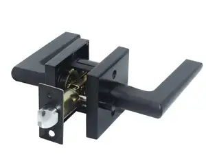 Zinc alloy wooden door tubular rosette lever lock handle interior key lock aluminium door handle lock with keys