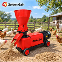 Machine à granulés d'aliments pour animaux Golden Gain 200KG/H pour volailles, poulets, porcs, bovins, moutons, chèvres, élevages