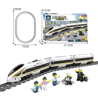 Tren de rompecabezas eléctrico RC para niños, Tren Urbano, pista de tren, tren de ensamblaje, bloques de construcción electrónicos, juguetes para niños