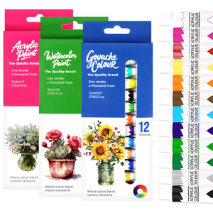 Pigment acrylique 6 ml, ensemble de peinture DIY 12 couleurs, qualité parfaite, peinture à l'eau, peinture colorée pour enfants - Product Image 1