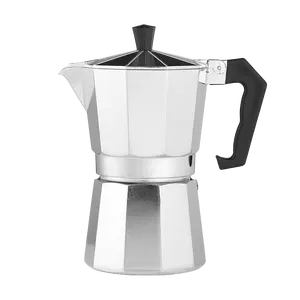 3/Best Selling 6 Cups Aluminum Italian Espresso Coffee Moka Pot Portable Silver Mini Coffee Espresso Coffee Maker Moka Pot