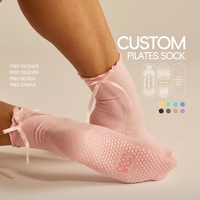 Chaussettes de yoga  antidérapantes et  Chaussettes d'entraînement Pilates souples et respirantes pour femmes avec adhérence