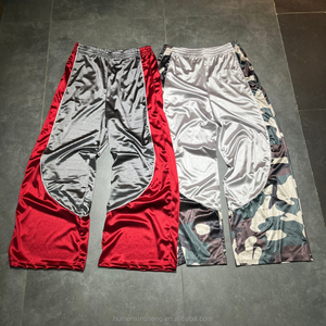 Streetwear Custom Camouflage Color Block Patchwork <strong>Camo</strong> Oversize Baggy Wide Leg Satin Track <strong>Pants</strong> for <strong>Men</strong> Trousers - Product Image 1