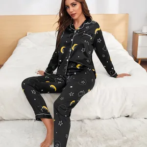 Women V Neck Pajama Shirt Plus Size Women Clothing Pajamas Funny Pajama Set For Women