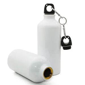 Bottiglie di acqua di riciclaggio di campeggio all'aperto di viaggio di alluminio in bianco bianco di sublimazione 500ml